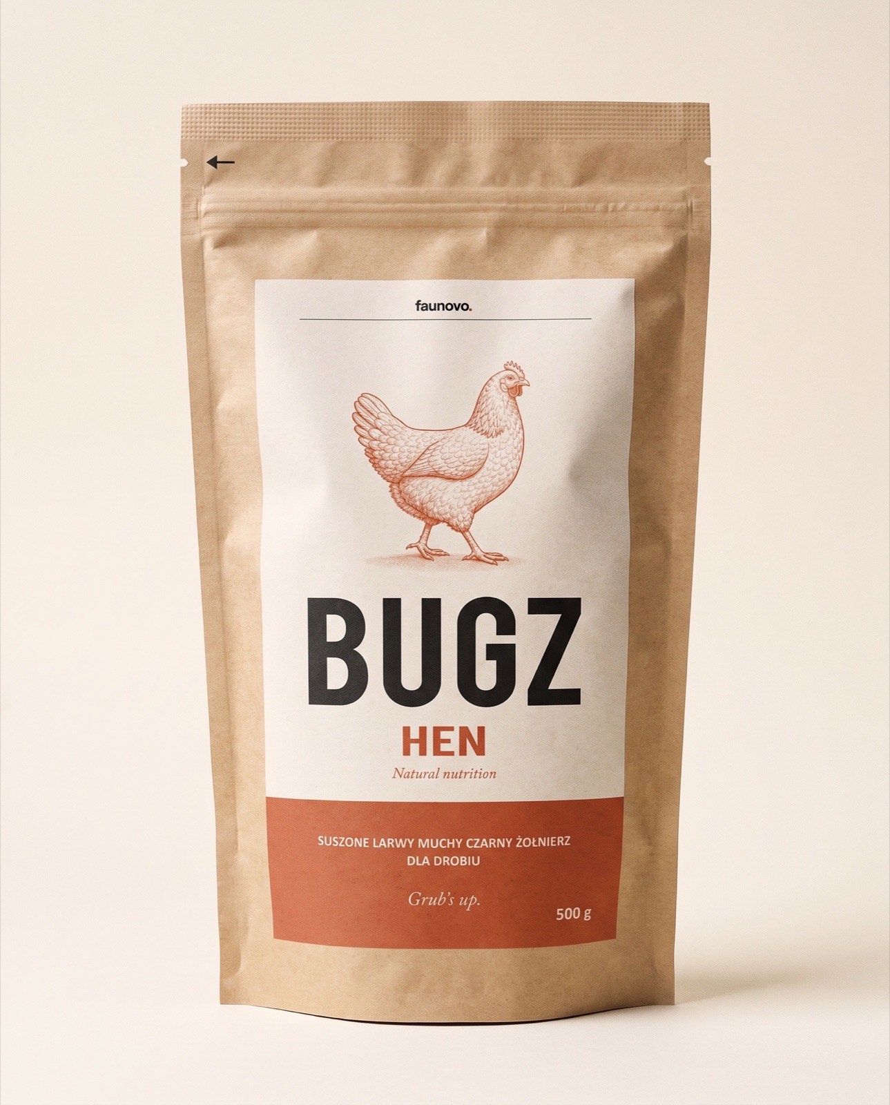 Opakowanie BUGZ HEN 500 g, suszona larwa BSF dla kur